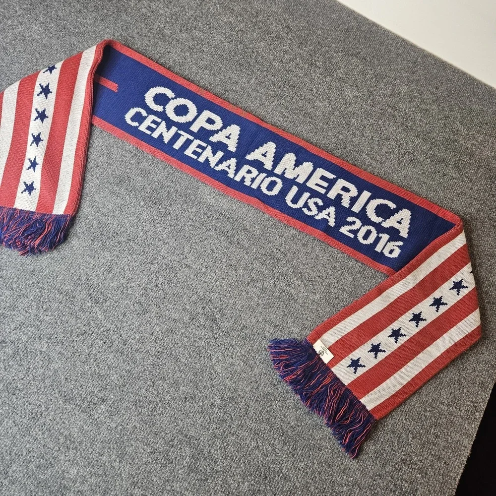 USA Copa America 2016 Knit Scarf Soccer Centenario USA Futbol Red White Blue